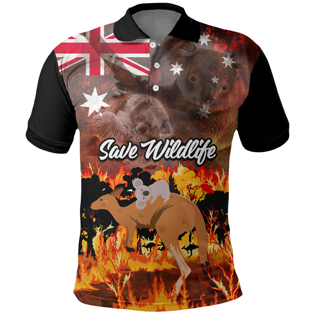 Personalised Save Wildlife Australia Polo Shirt Australia Bushfire Recovery Wildlife Support