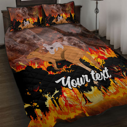 Personalised Save Wildlife Australia Quilt Bed Set Australia Bushfire Recovery Wildlife Support