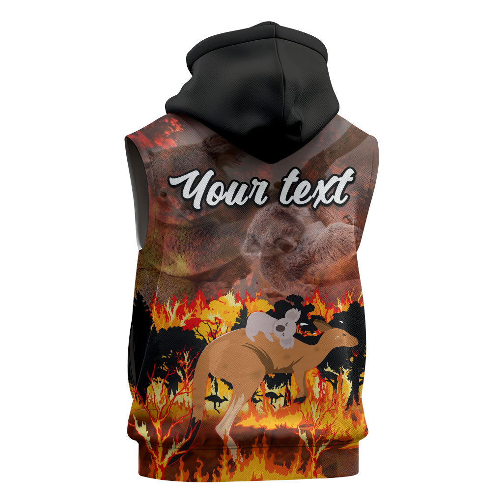 Personalised Save Wildlife Australia Sleeveless Zip Hoodie Australia Bushfire Recovery Wildlife Support