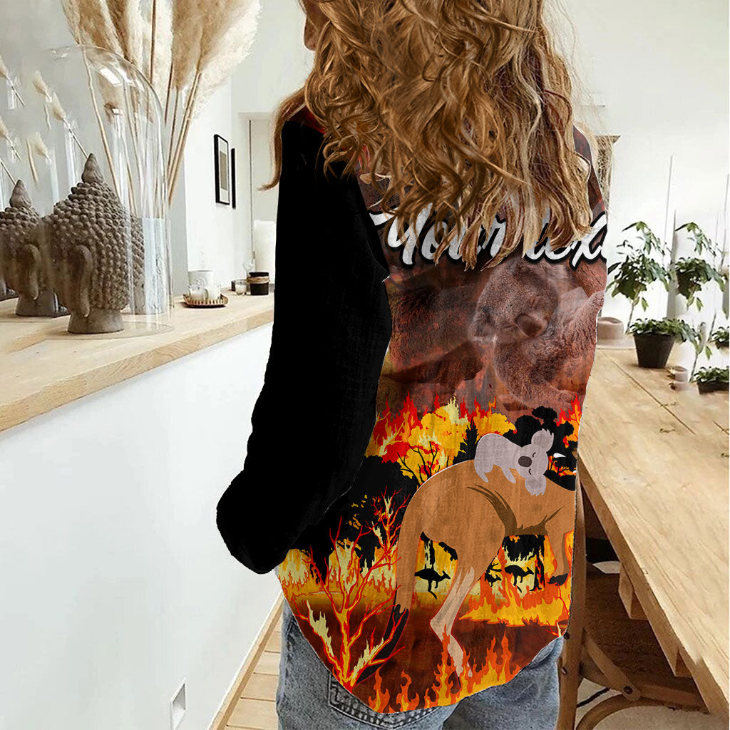 Personalised Save Wildlife Australia Women Casual Shirt Australia Bushfire Recovery Wildlife Support