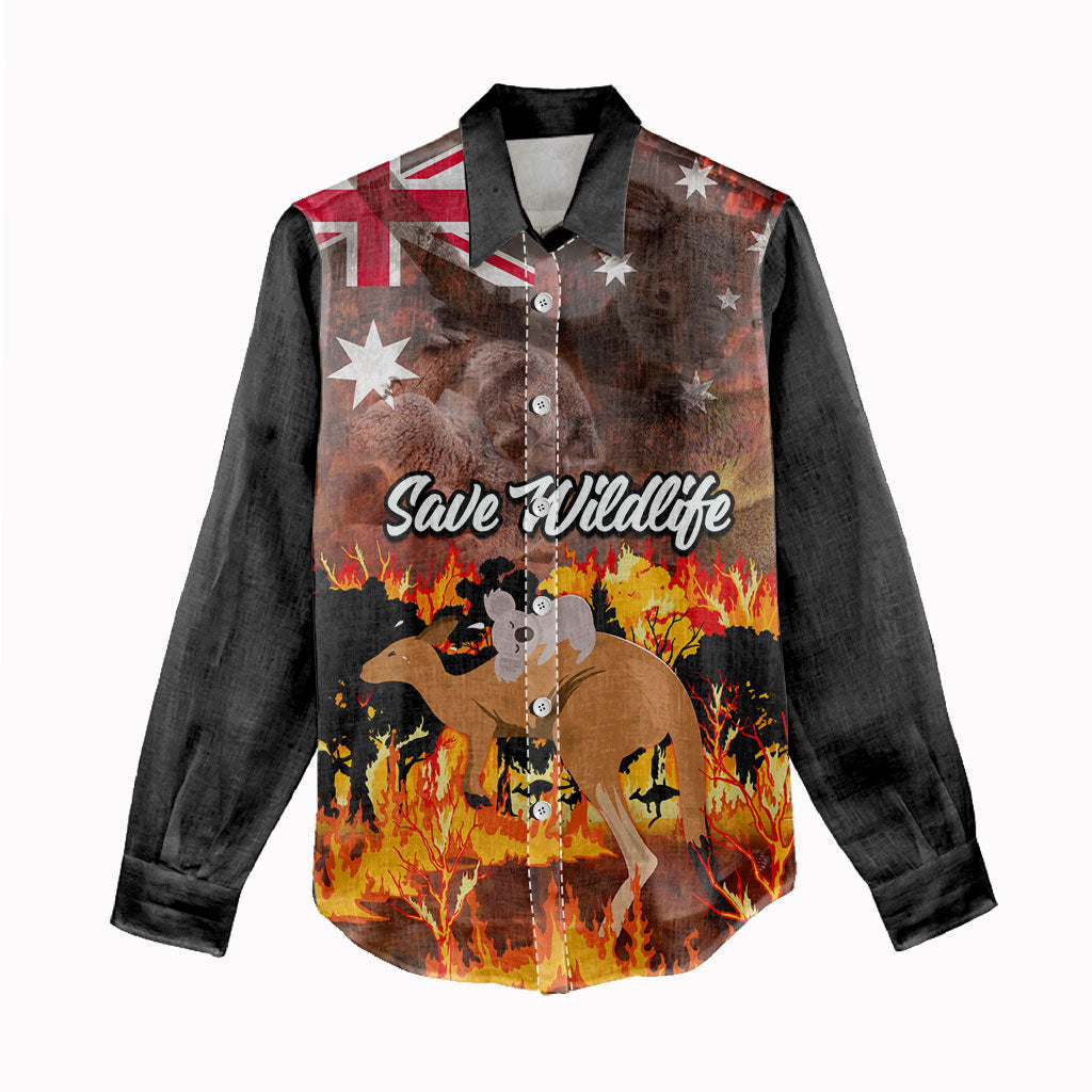 Personalised Save Wildlife Australia Women Casual Shirt Australia Bushfire Recovery Wildlife Support