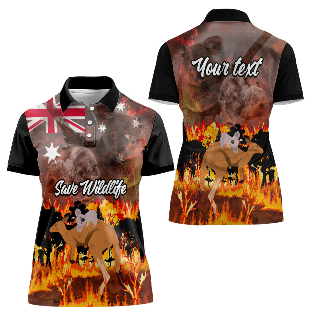 Personalised Save Wildlife Australia Women Polo Shirt Australia Bushfire Recovery Wildlife Support