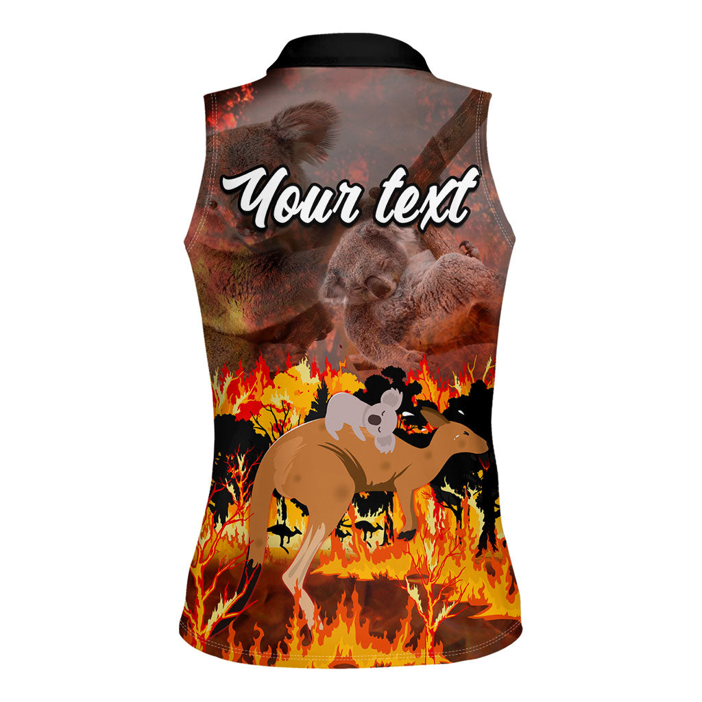 Personalised Save Wildlife Australia Women Sleeveless Polo Shirt Australia Bushfire Recovery Wildlife Support