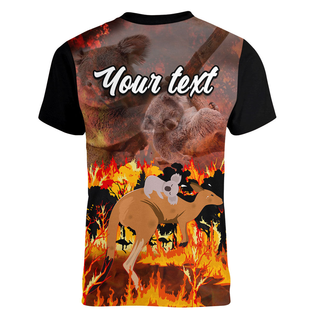 Personalised Save Wildlife Australia Women V-Neck T-Shirt Australia Bushfire Recovery Wildlife Support