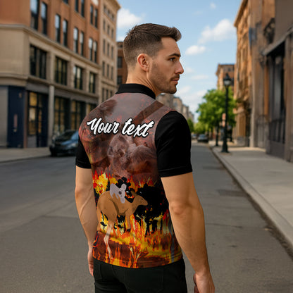 Personalised Save Wildlife Australia Zipper Polo Shirt Australia Bushfire Recovery Wildlife Support