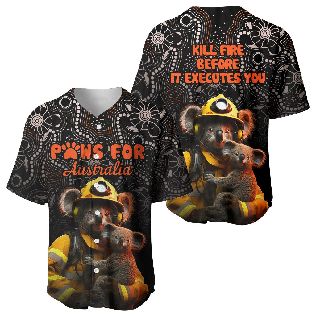 Paws For Australia Baseball Jersey Bushfire Wildlife Support Indigenous Aboriginal