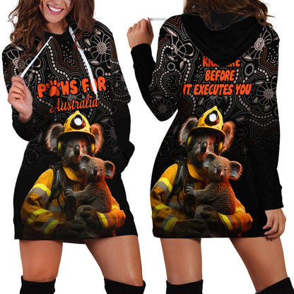 Paws For Australia Hoodie Dress Bushfire Wildlife Support Indigenous Aboriginal