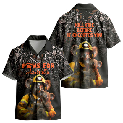 Paws For Australia Kid Hawaiian Shirt Bushfire Wildlife Support Indigenous Aboriginal