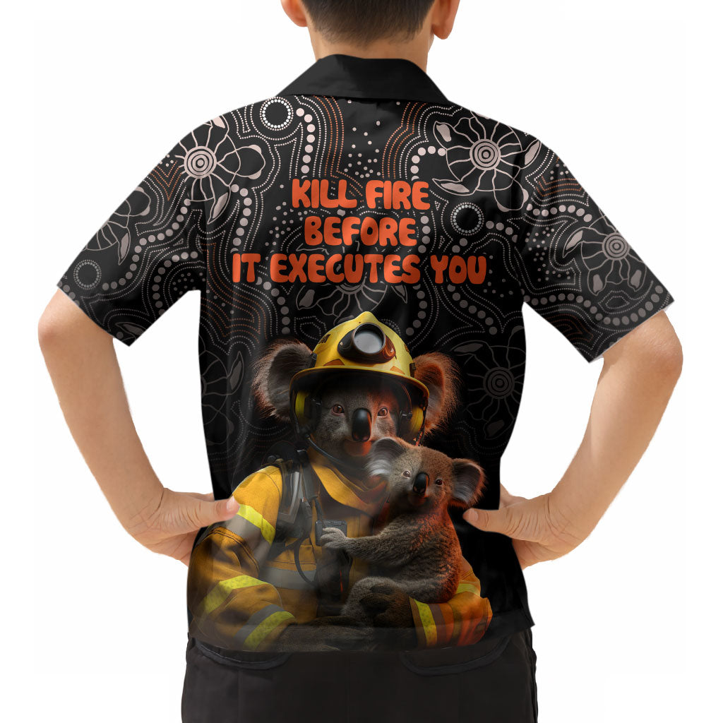 Paws For Australia Kid Hawaiian Shirt Bushfire Wildlife Support Indigenous Aboriginal