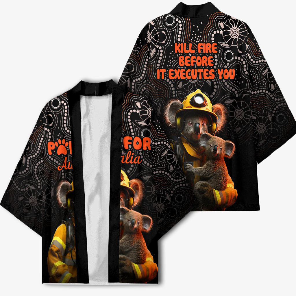 Paws For Australia Kimono Bushfire Wildlife Support Indigenous Aboriginal