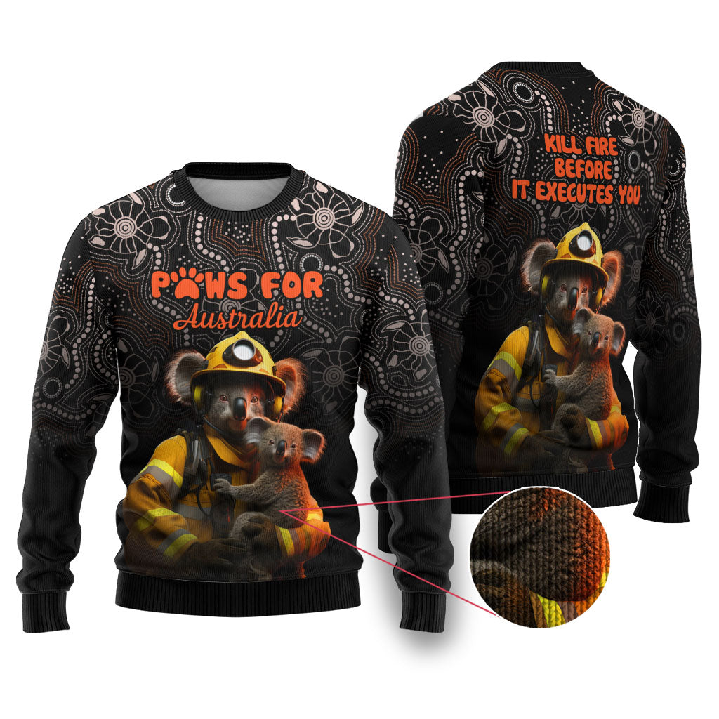 Paws For Australia Ugly Christmas Sweater Bushfire Indigenous Aboriginal