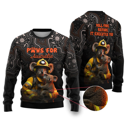 Paws For Australia Ugly Christmas Sweater Bushfire Indigenous Aboriginal