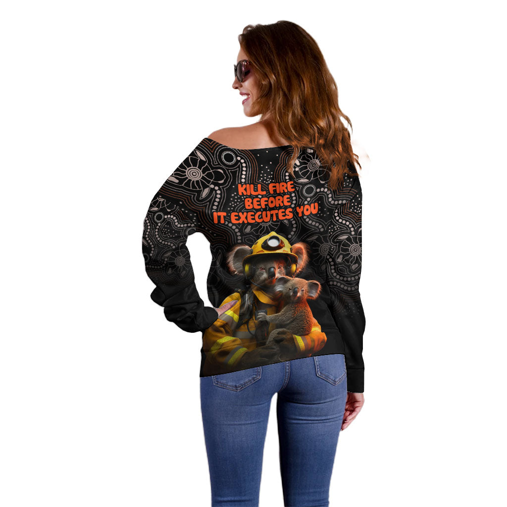 Paws For Australia Off Shoulder Sweater Bushfire Wildlife Support Indigenous Aboriginal