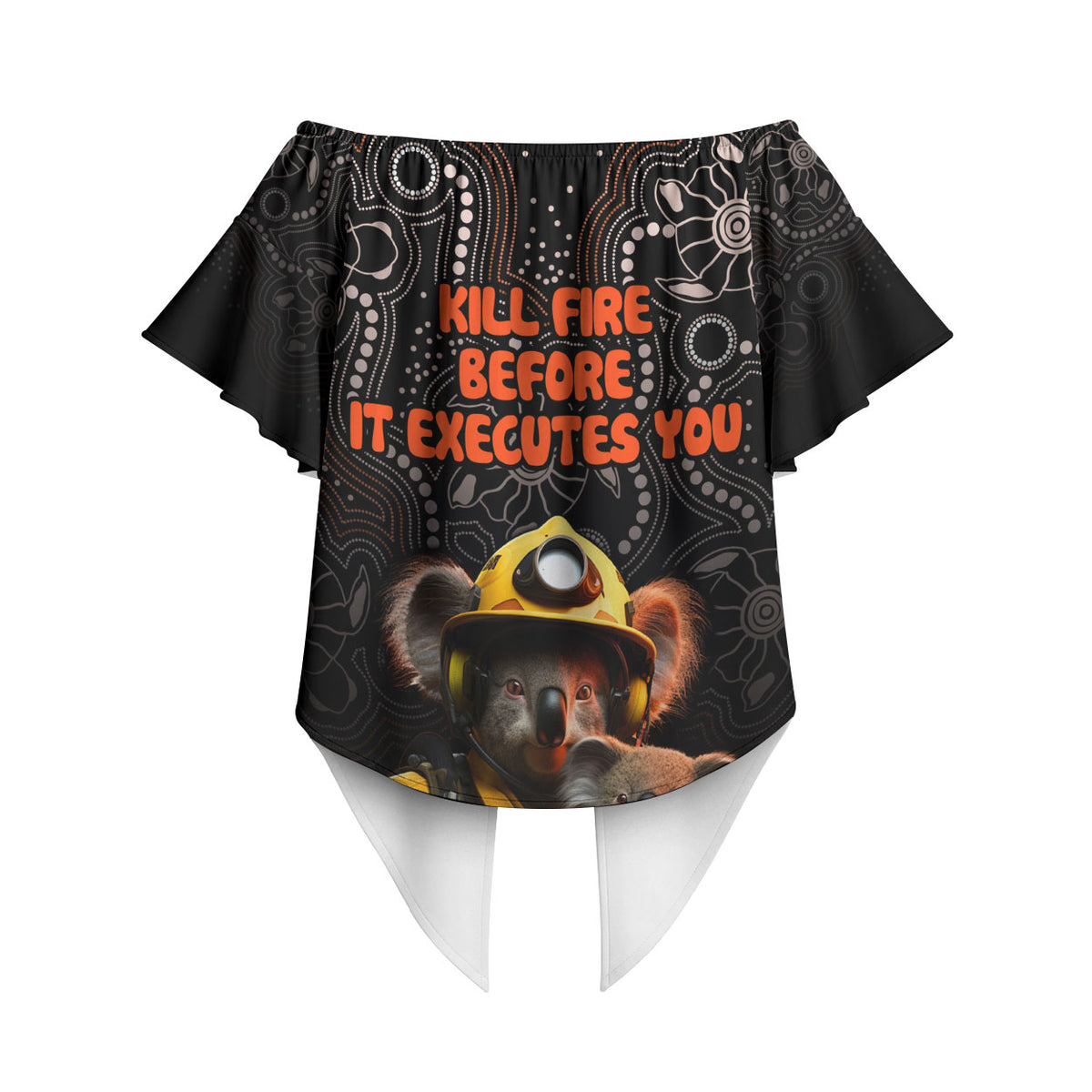 Paws For Australia Off Shoulder Wrap Waist Top Bushfire Wildlife Support Indigenous Aboriginal