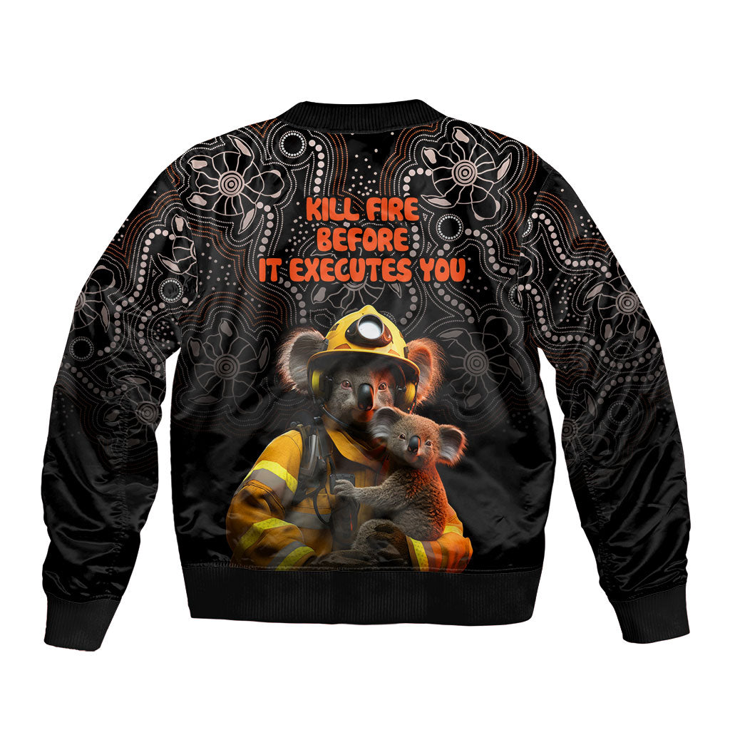 Paws For Australia Sleeve Zip Bomber Jacket Bushfire Wildlife Support Indigenous Aboriginal