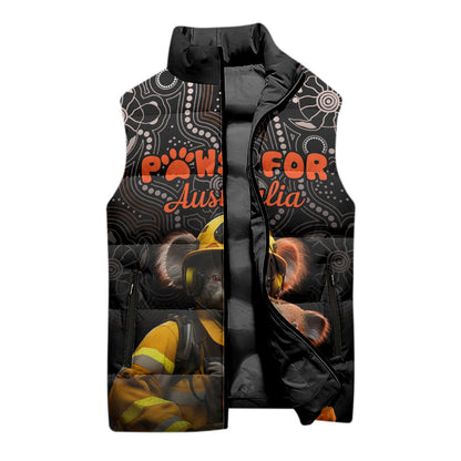Paws For Australia Sleeveless Puffer Jacket Bushfire Wildlife Support Indigenous Aboriginal