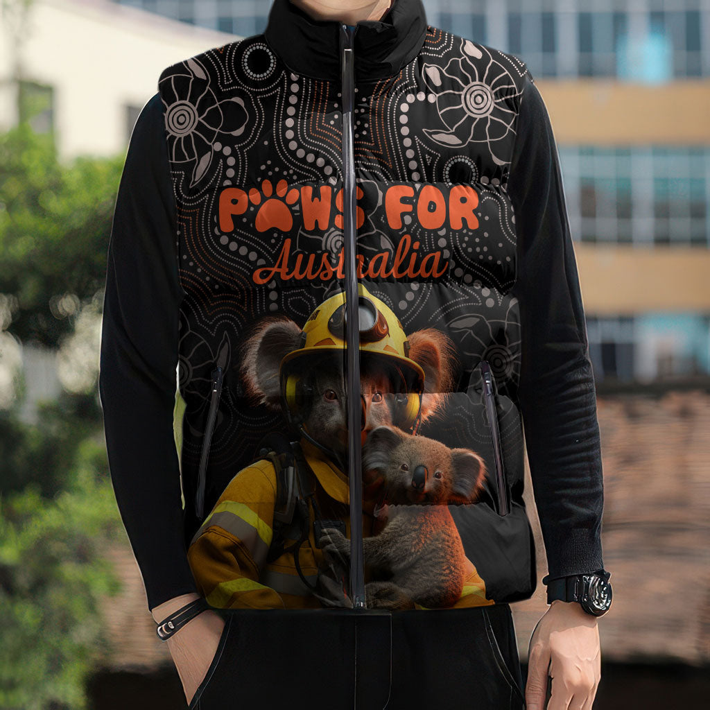 Paws For Australia Sleeveless Puffer Jacket Bushfire Wildlife Support Indigenous Aboriginal