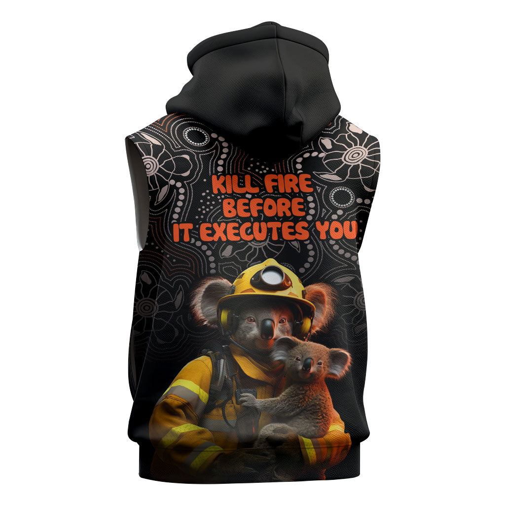 Paws For Australia Sleeveless Zip Hoodie Bushfire Wildlife Support Indigenous Aboriginal