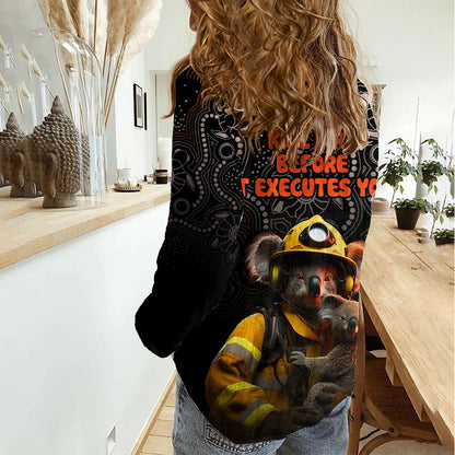 Paws For Australia Women Casual Shirt Bushfire Wildlife Support Indigenous Aboriginal