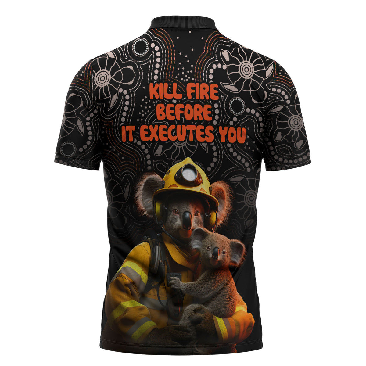 Paws For Australia Zipper Polo Shirt Bushfire Wildlife Support Indigenous Aboriginal