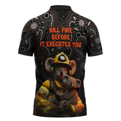 Paws For Australia Zipper Polo Shirt Bushfire Wildlife Support Indigenous Aboriginal