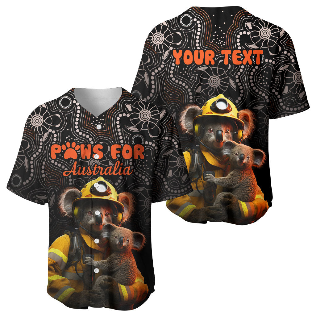 Personalised Paws For Australia Baseball Jersey Bushfire Wildlife Support Indigenous Aboriginal