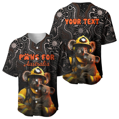 Personalised Paws For Australia Baseball Jersey Bushfire Wildlife Support Indigenous Aboriginal