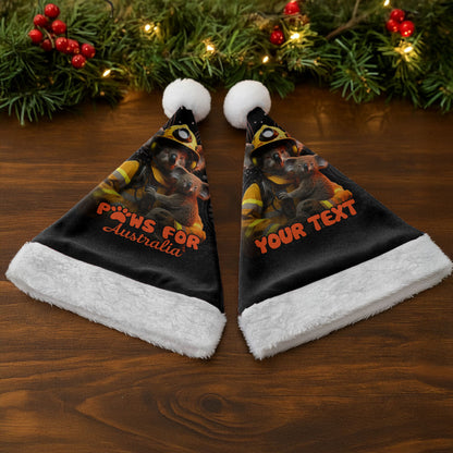 Personalised Paws For Australia Christmas Santa Hat Bushfire Indigenous Aboriginal