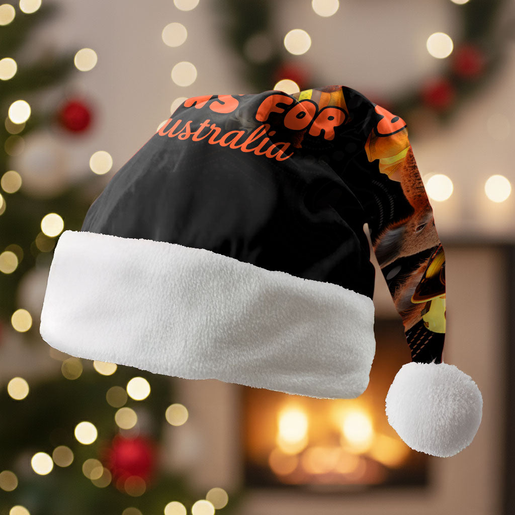 Personalised Paws For Australia Christmas Santa Hat Bushfire Indigenous Aboriginal