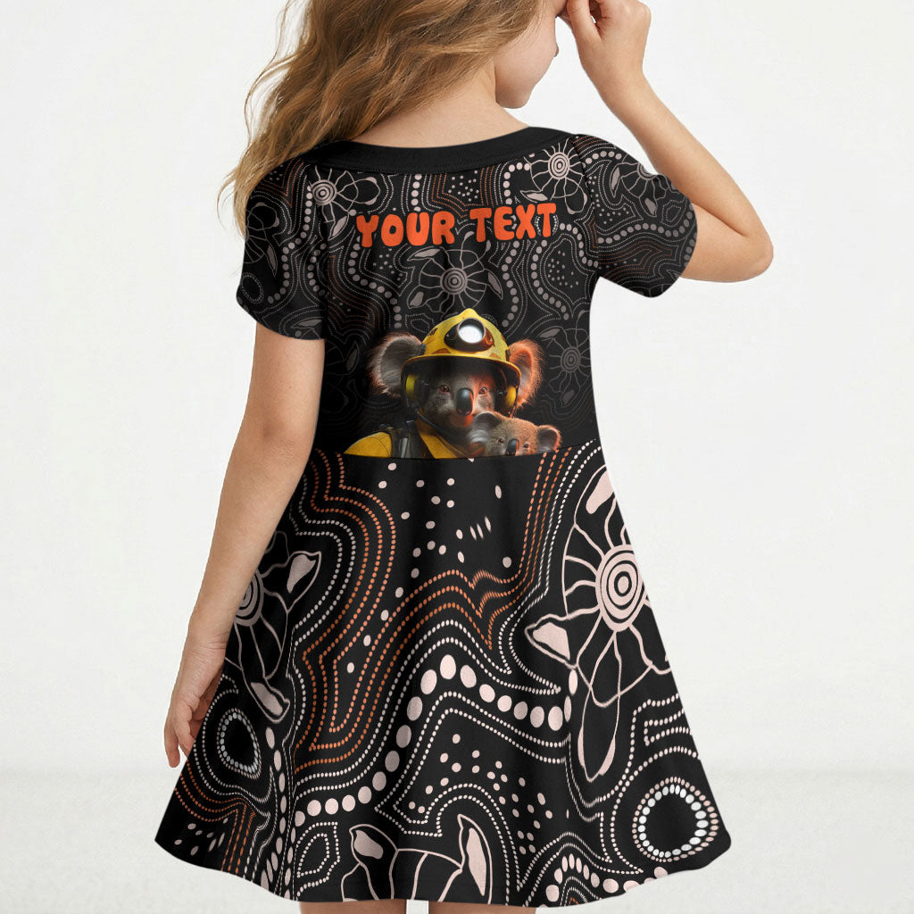 Personalised Paws For Australia Kid Short Sleeve Dress Bushfire Wildlife Support Indigenous Aboriginal