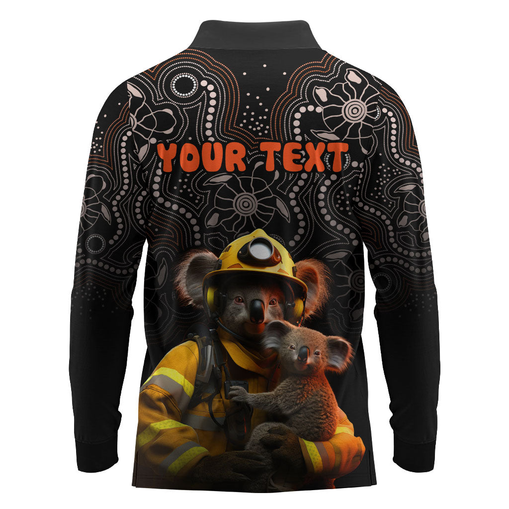 Personalised Paws For Australia Long Sleeve Polo Shirt Bushfire Wildlife Support Indigenous Aboriginal