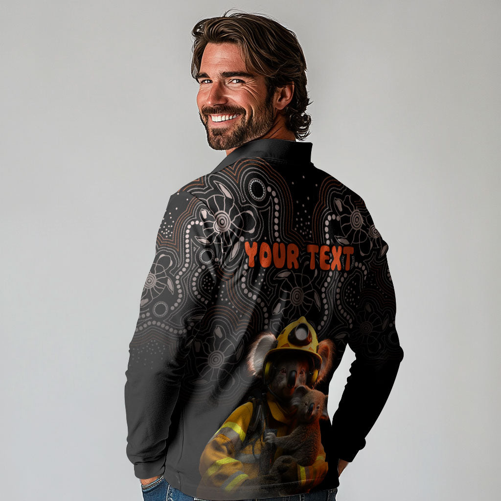 Personalised Paws For Australia Long Sleeve Polo Shirt Bushfire Wildlife Support Indigenous Aboriginal