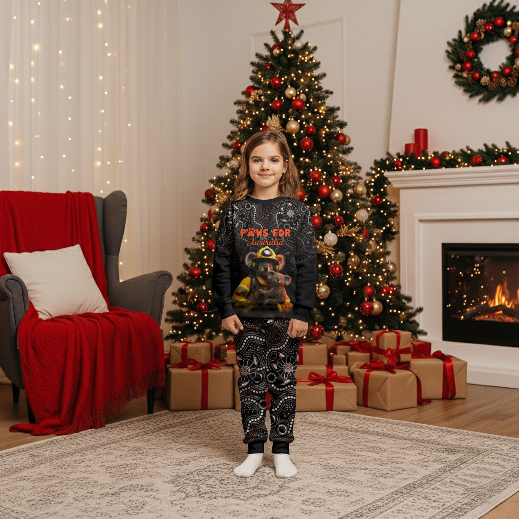 Personalised Paws For Australia Christmas Pajama Set Bushfire Indigenous Aboriginal
