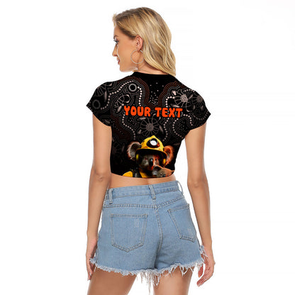 Personalised Paws For Australia Raglan Cropped T Shirt Bushfire Wildlife Support Indigenous Aboriginal