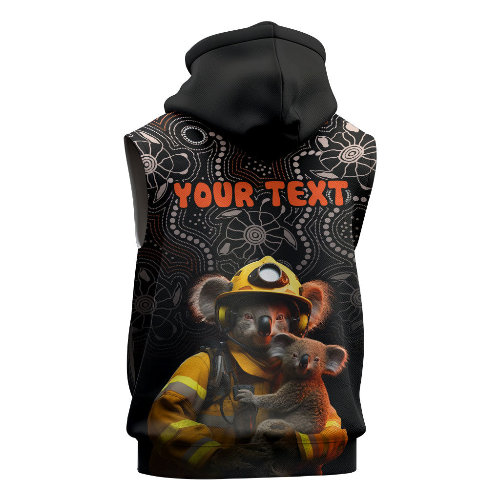 Personalised Paws For Australia Sleeveless Zip Hoodie Bushfire Wildlife Support Indigenous Aboriginal