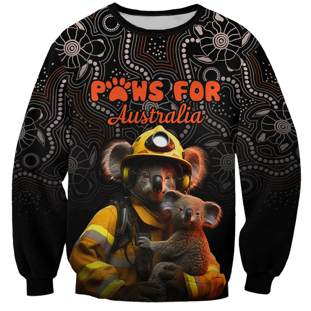 Personalised Paws For Australia Sweatshirt Bushfire Wildlife Support Indigenous Aboriginal
