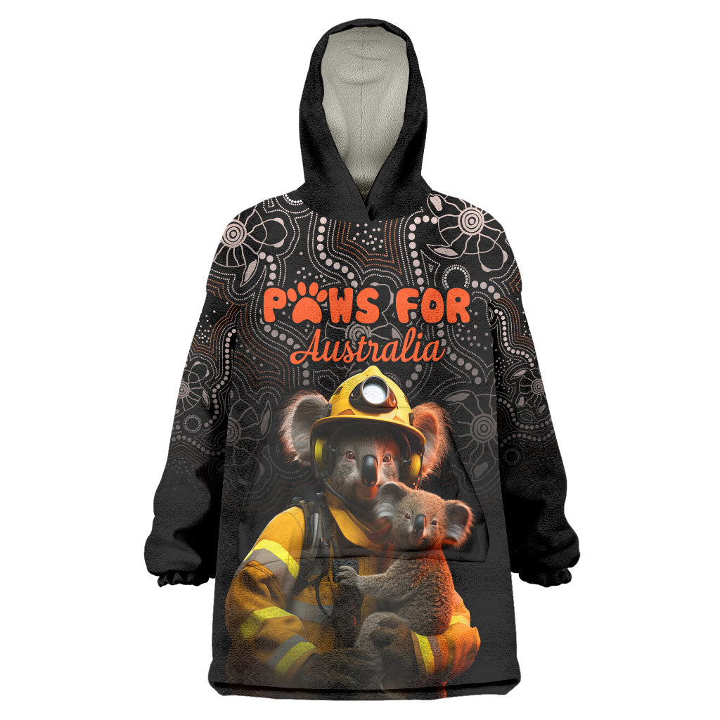 Personalised Paws For Australia Wearable Blanket Hoodie Bushfire Wildlife Support Indigenous Aboriginal