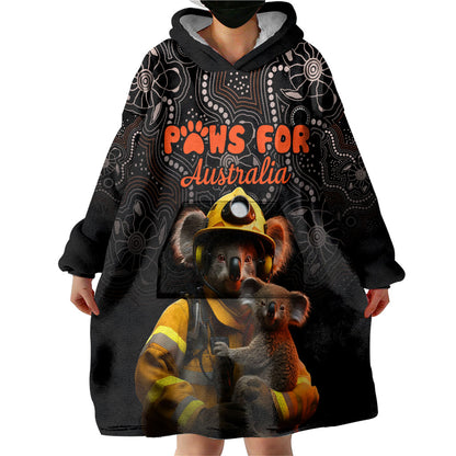 Personalised Paws For Australia Wearable Blanket Hoodie Bushfire Wildlife Support Indigenous Aboriginal