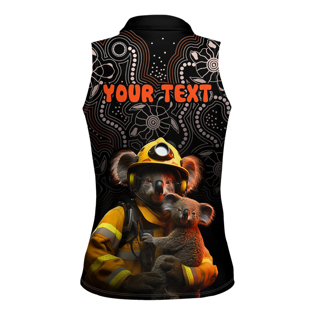 Personalised Paws For Australia Women Sleeveless Polo Shirt Bushfire Wildlife Support Indigenous Aboriginal