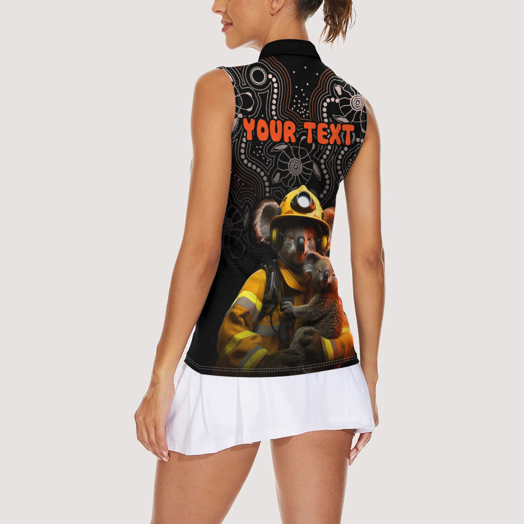 Personalised Paws For Australia Women Sleeveless Polo Shirt Bushfire Wildlife Support Indigenous Aboriginal