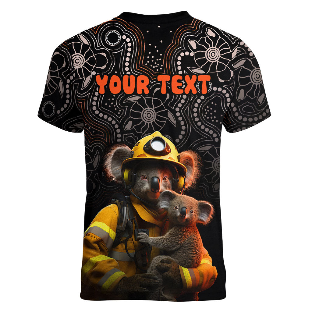 Personalised Paws For Australia Women V-Neck T-Shirt Bushfire Wildlife Support Indigenous Aboriginal