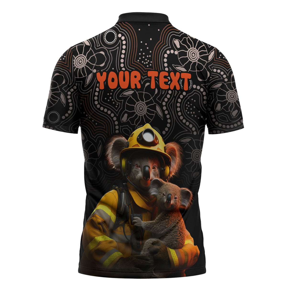 Personalised Paws For Australia Zipper Polo Shirt Bushfire Wildlife Support Indigenous Aboriginal