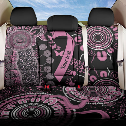Personalised Aboriginal Pink Ribbons Back Car Seat Cover Beautiful Butterflies Breast Cancer Support