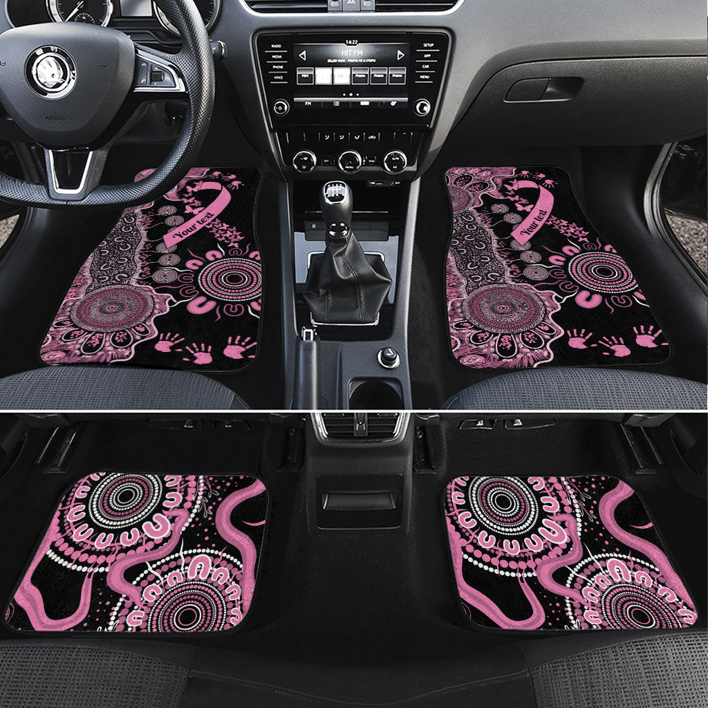 Personalised Aboriginal Pink Ribbons Car Mats Beautiful Butterflies Breast Cancer Support
