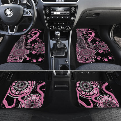 Personalised Aboriginal Pink Ribbons Car Mats Beautiful Butterflies Breast Cancer Support