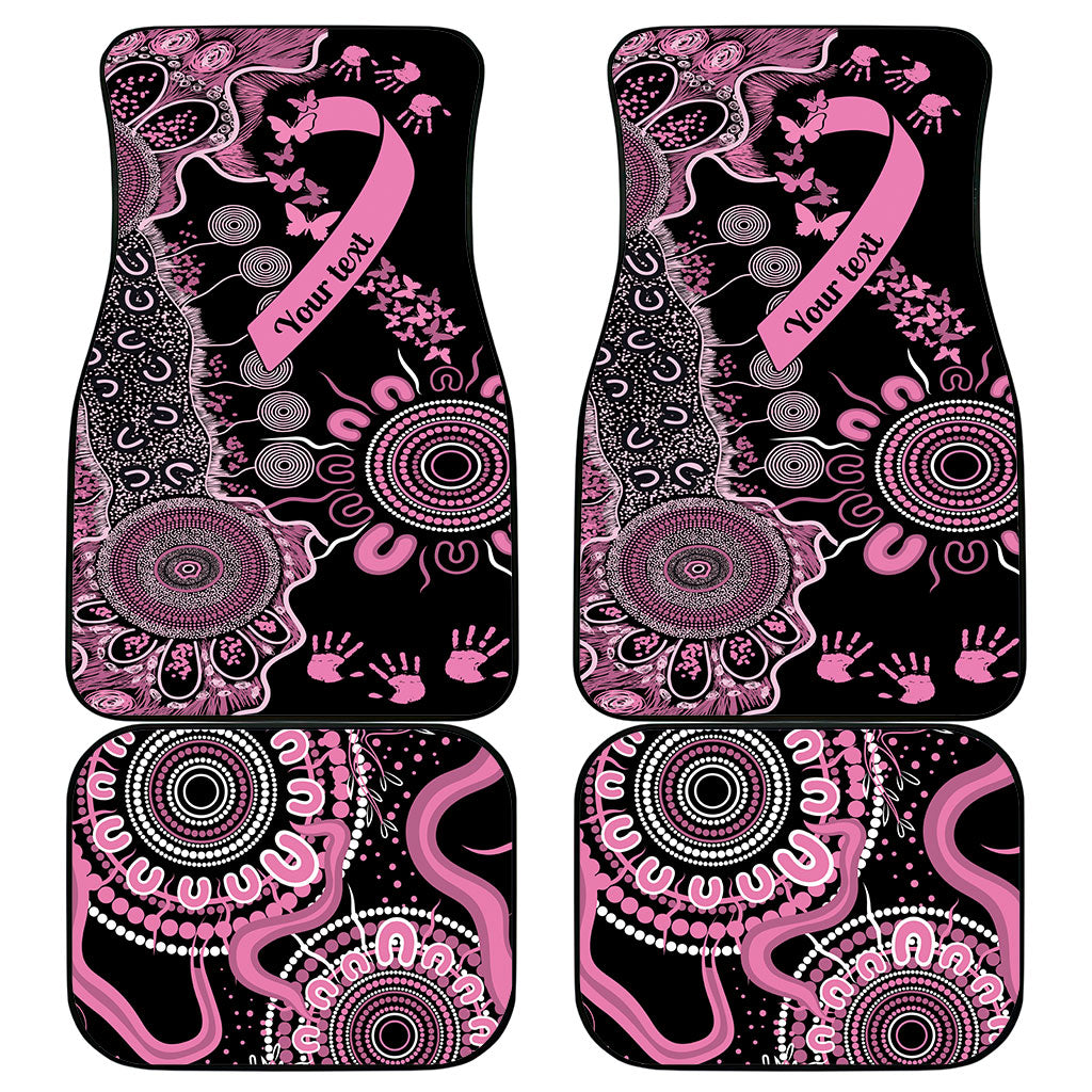 Personalised Aboriginal Pink Ribbons Car Mats Beautiful Butterflies Breast Cancer Support