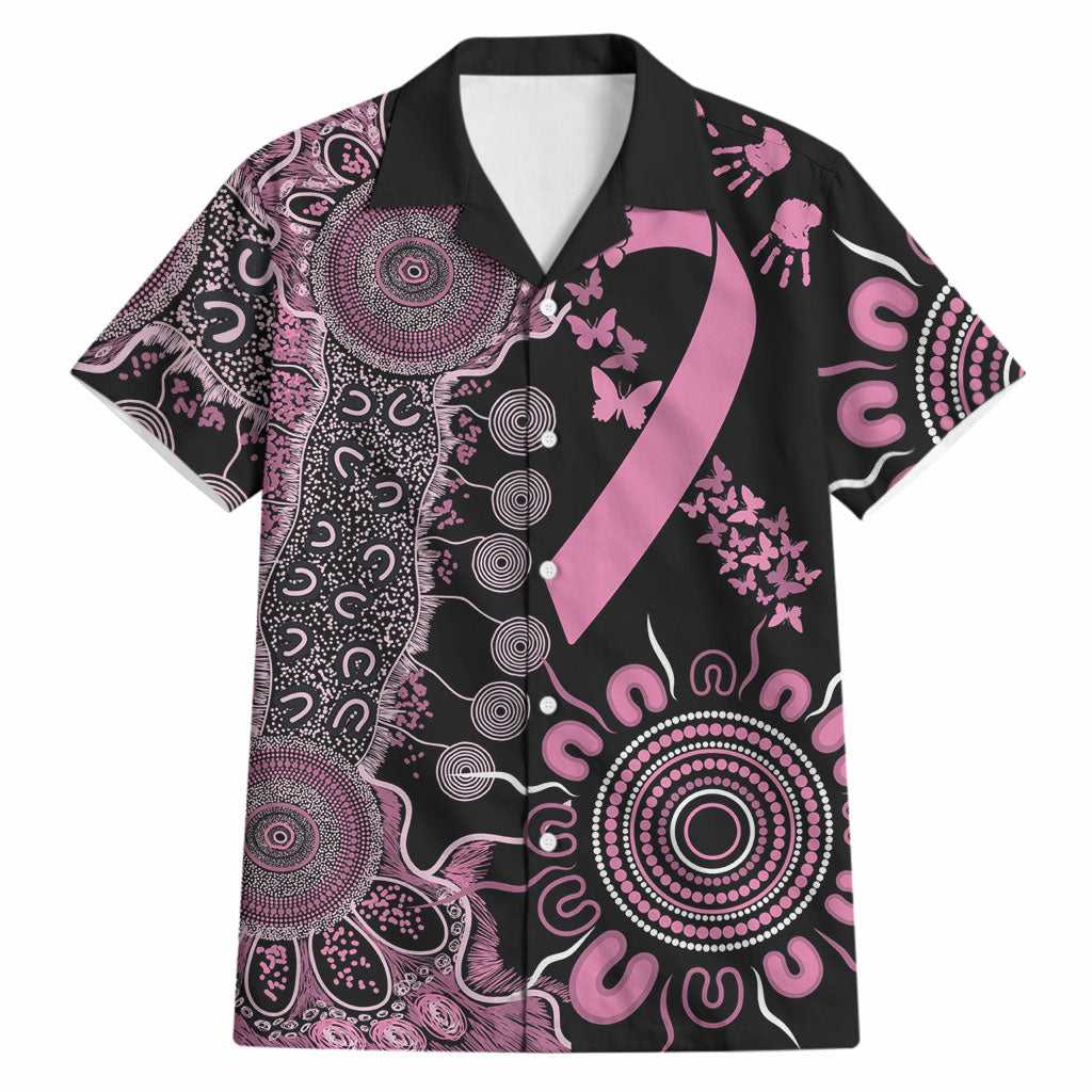 Personalised Aboriginal Pink Ribbons Hawaiian Shirt Beautiful Butterflies Breast Cancer Support