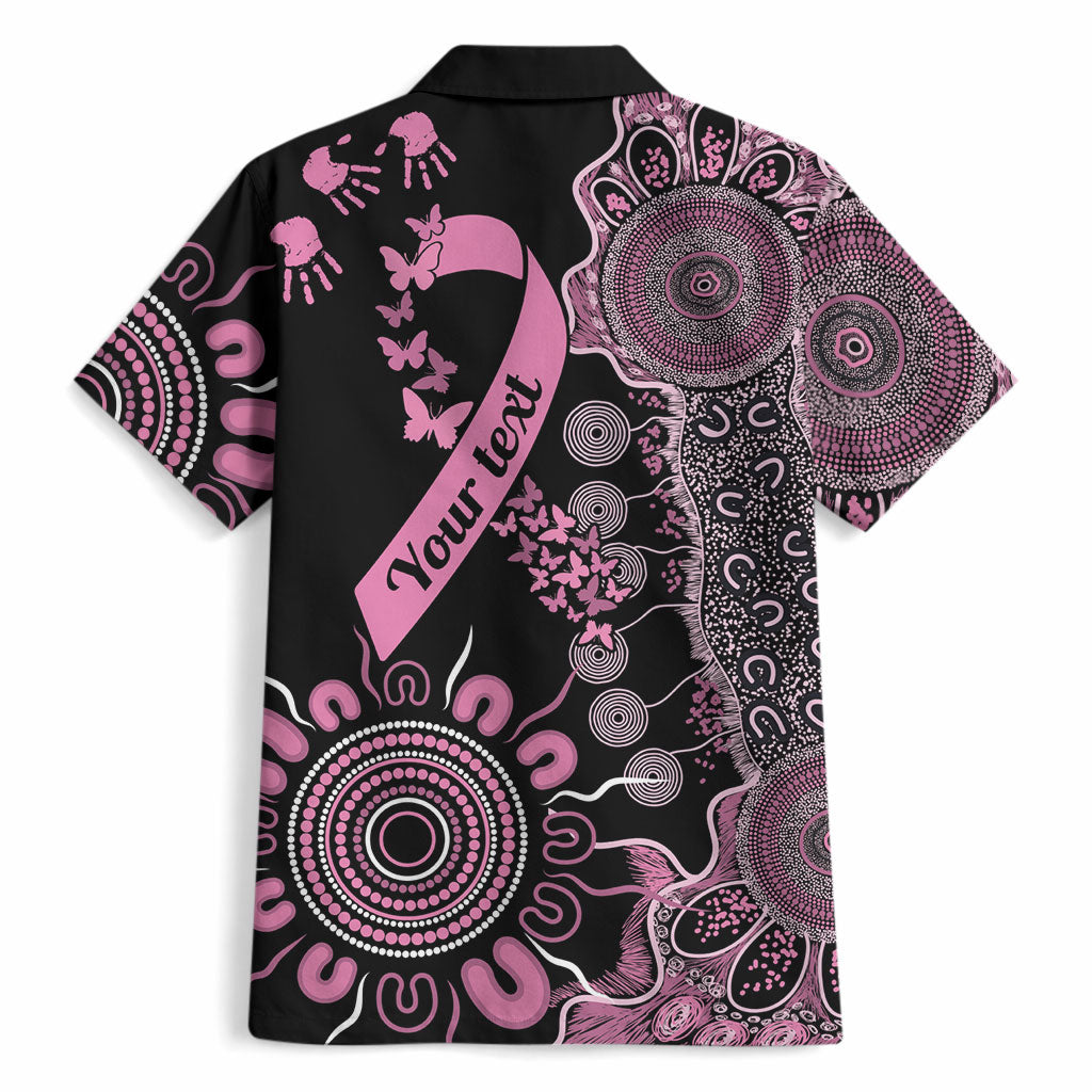 Personalised Aboriginal Pink Ribbons Hawaiian Shirt Beautiful Butterflies Breast Cancer Support