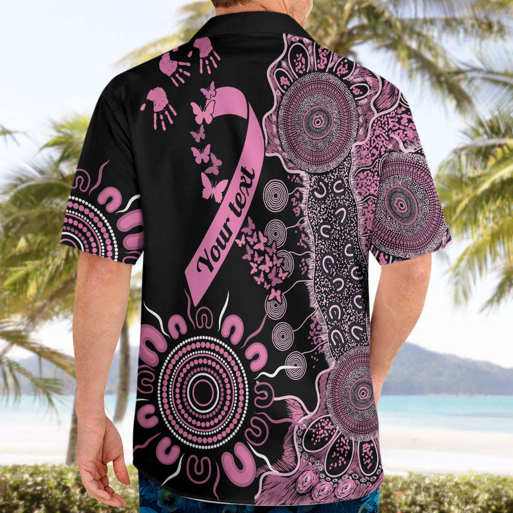 Personalised Aboriginal Pink Ribbons Hawaiian Shirt Beautiful Butterflies Breast Cancer Support