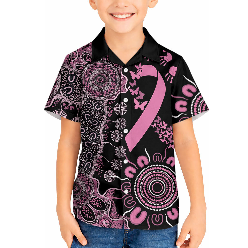Personalised Aboriginal Pink Ribbons Hawaiian Shirt Beautiful Butterflies Breast Cancer Support